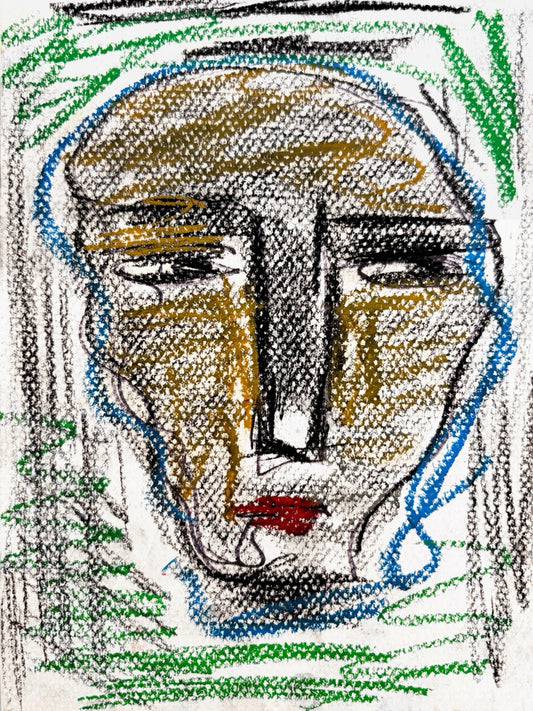 Charcoal & Oil Pastel Sketch - 15x20 cm